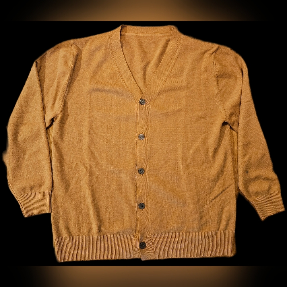 Men's Tan Sweater Cardigan